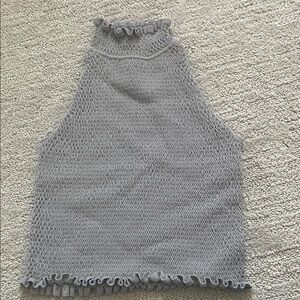 Zara Gray Knit Crop Top